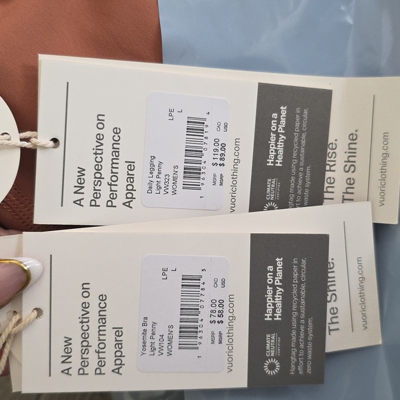 Vuori Light Penny Workout Gym Yoga Pilates Set Sz L Daily Leggings Yosemite Bra - Picture 11 of 11